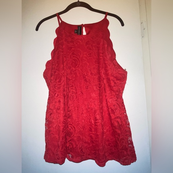 Red lace Fortune and Ivy top - Picture 2 of 9